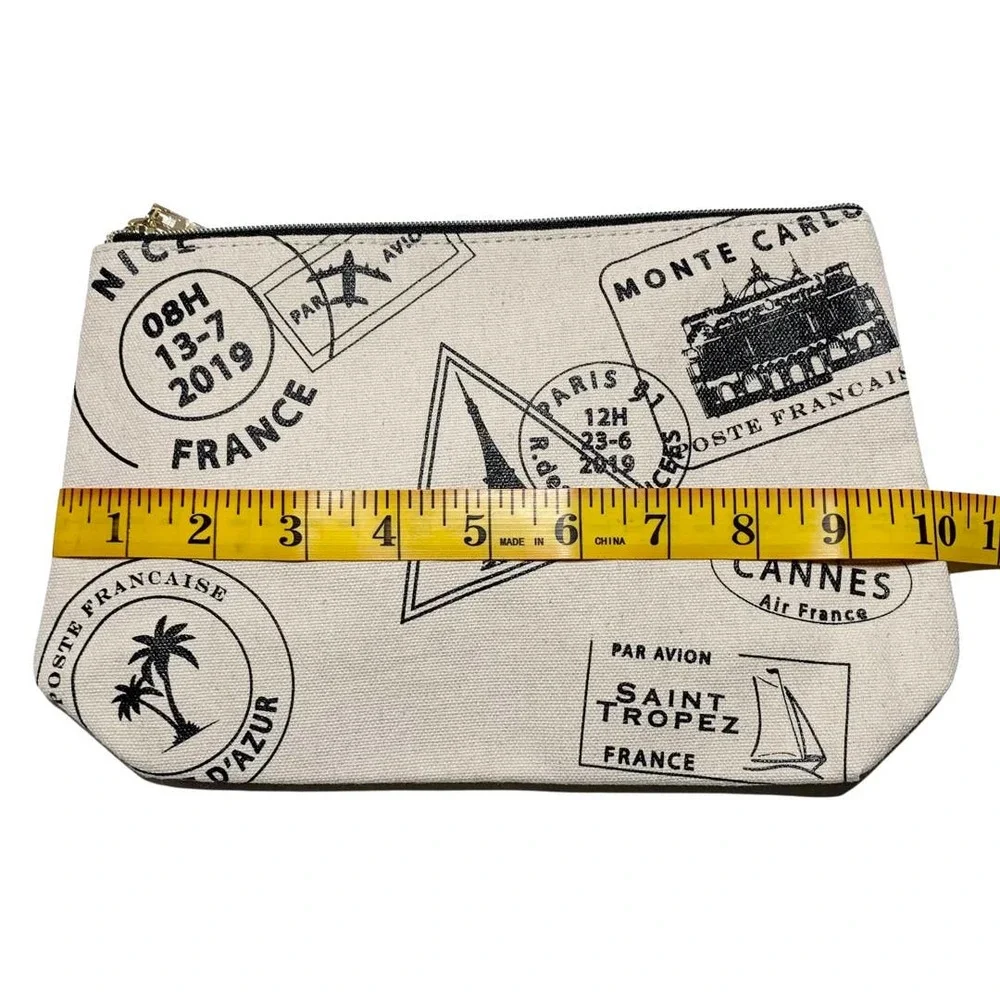 Lancome Paris | Women | Cream Canvas Makeup Bag | One Size